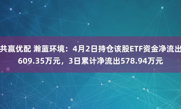 共赢优配 瀚蓝环境：4月2日持仓该股ETF资金净流出609.35万元，3日累计净流出578.94万元