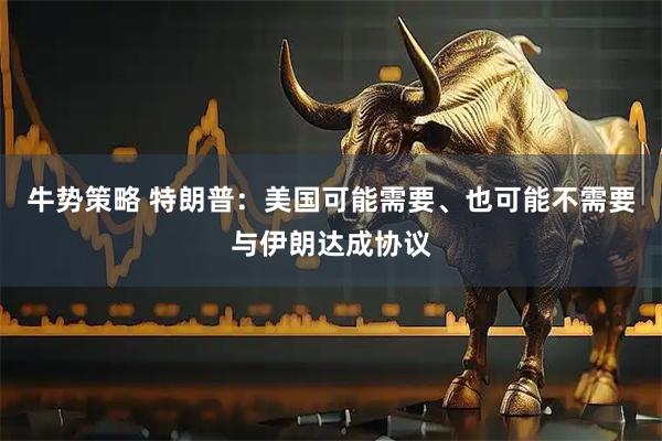 牛势策略 特朗普：美国可能需要、也可能不需要与伊朗达成协议